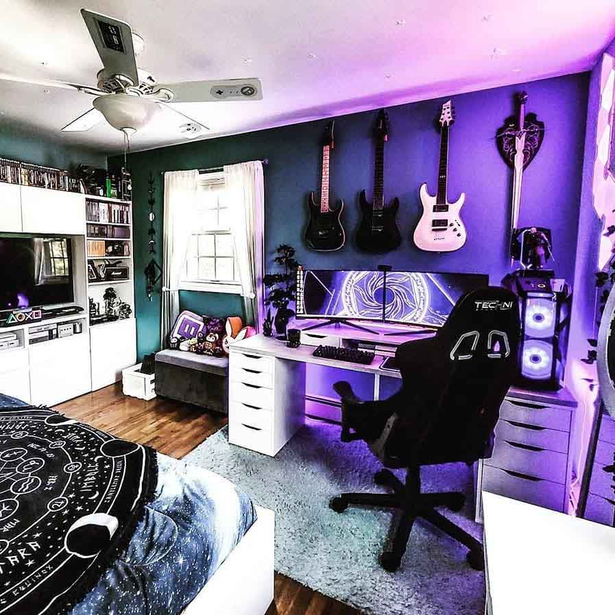 desain kamar gaming game guitar heroes