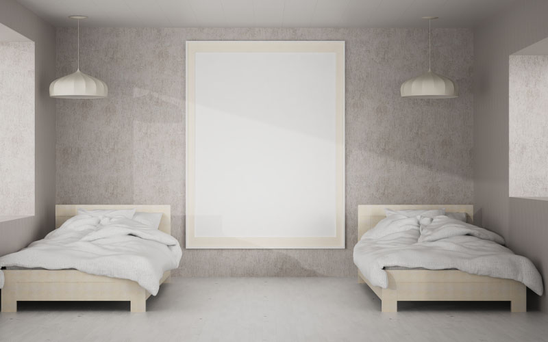 desain kamar tidur 2 kasur anak cowok dan cewek