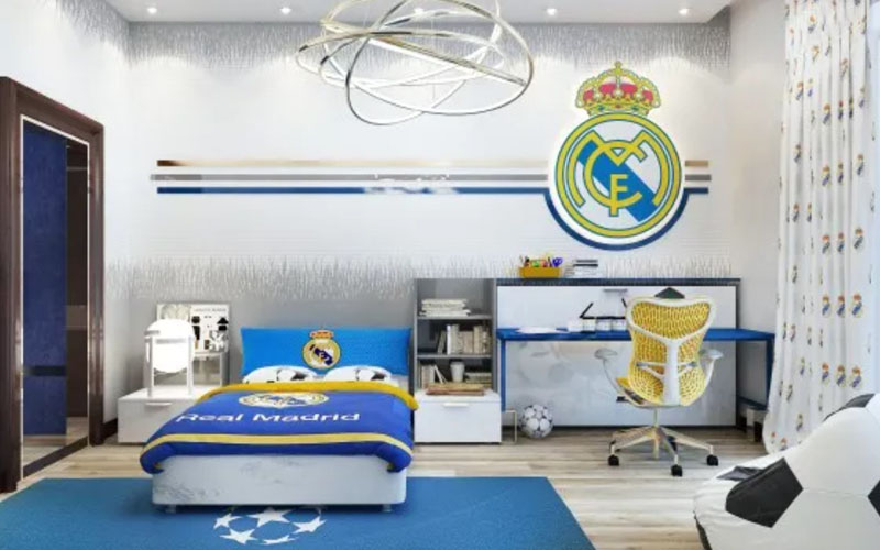Kamar Tidur minimalist Tema klub Real Madrid