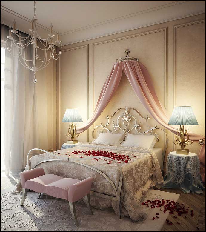 kamar pengantin Romantis dengan Warna Pastel