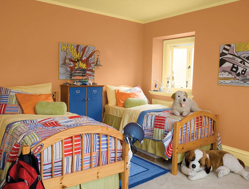 Kamar Anak Laki-Laki Warna Cat oranye