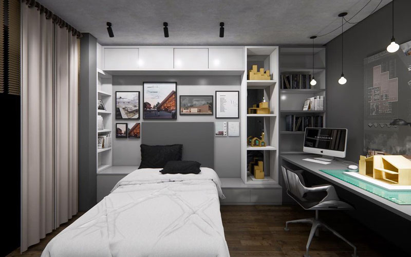kamar tidur gaming style desain japandi