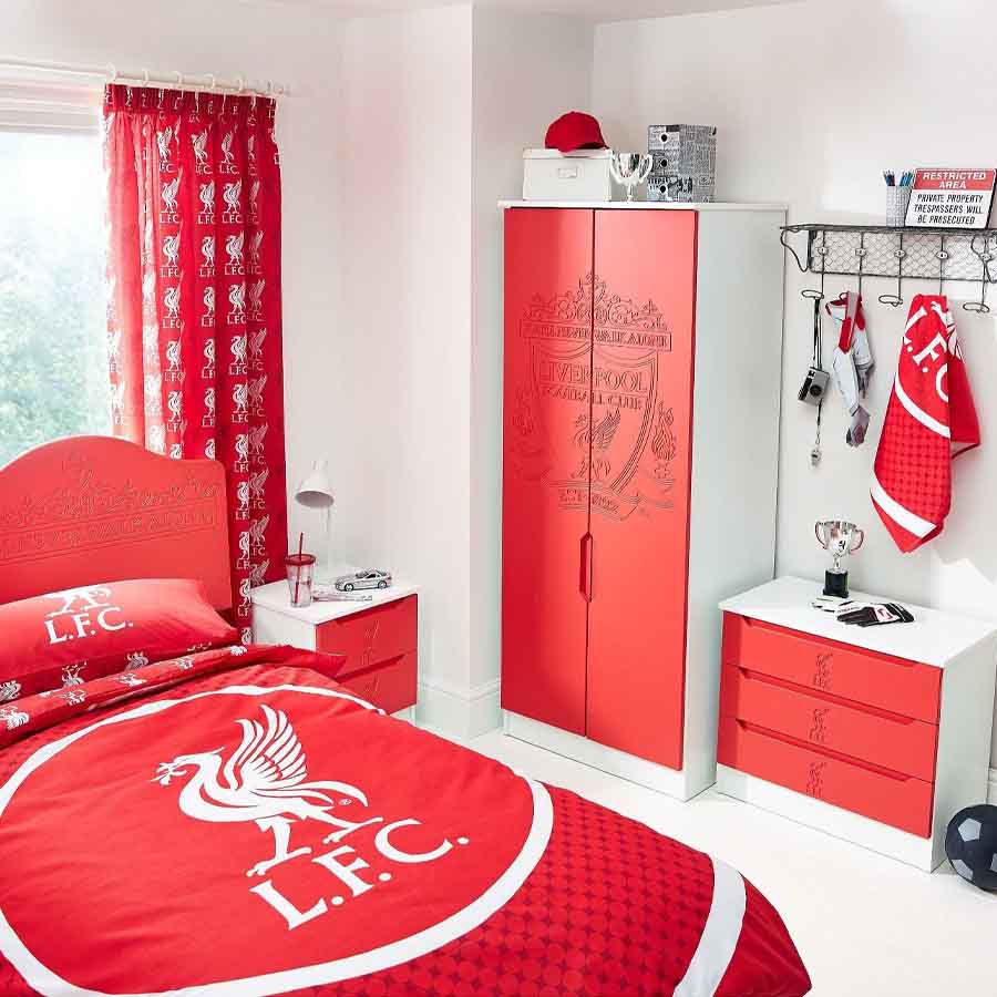 dekorasi kamar tidur tema klub sepak bola eropa Liverpool
