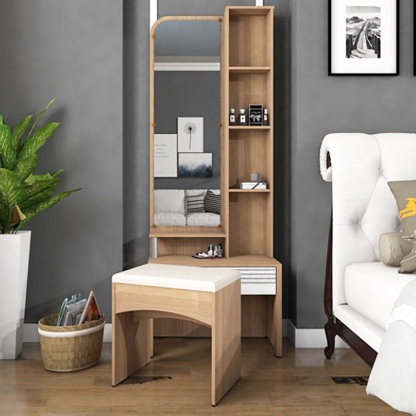 meja rias minimalis olympic mr latte warna brown