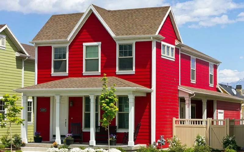 warna merah maroon untuk cat bagian luar rumah
