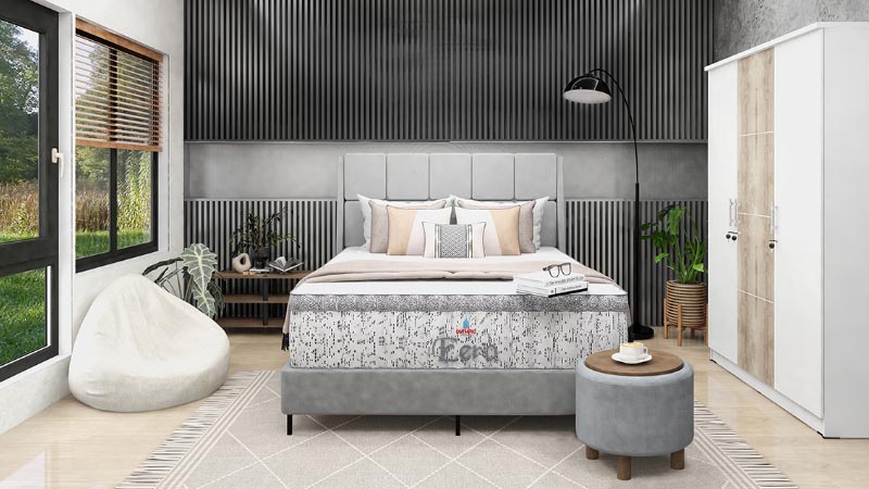 Kamar Industrial Metal dan ada 2 jendela