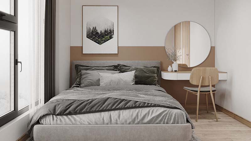Sentuhan Japandi di Kamar Tidur Putih