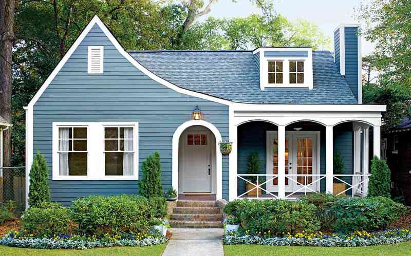 Warna cat teal rumah bagian luar yang elegan dan bagus