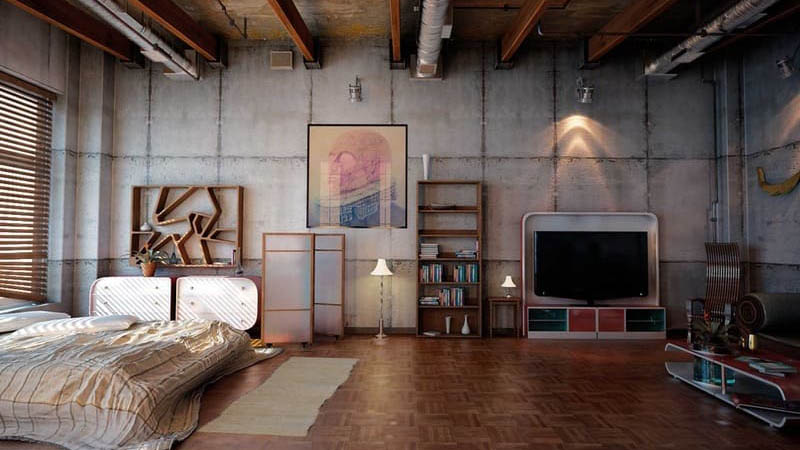 contoh desain Kamar Industrial menggunakan Beton