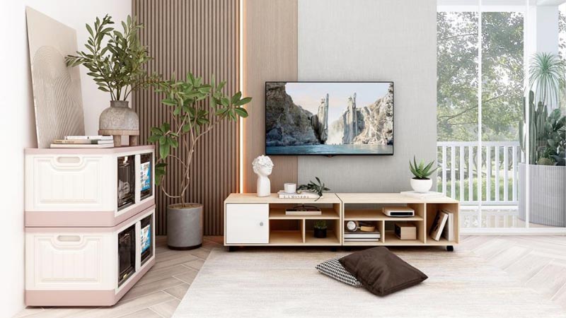 desain ruang tamu japandi Tanpa Sofa modern