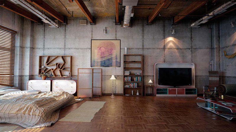 Kamar Tidur Industrial