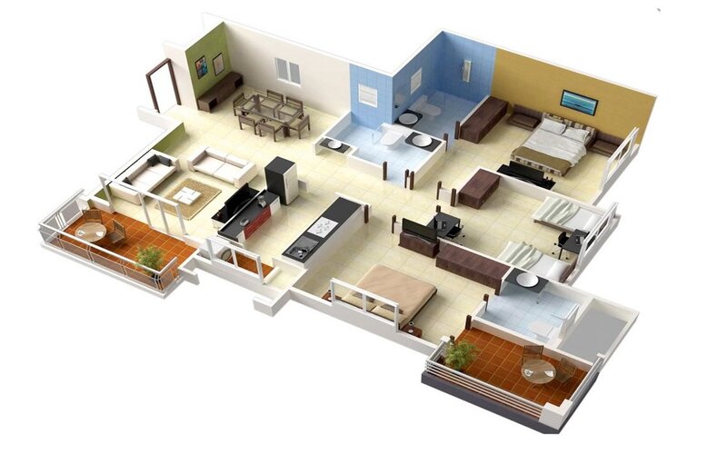 Rumah 2 Teras dengan 3 kamar tidur