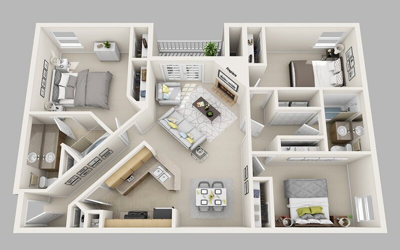 Rumah Minimalis Estetik 3 kamar tidur