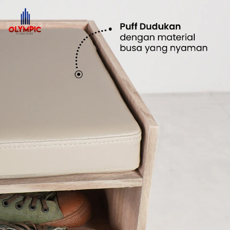 fitur puff dudukan di rak sepatu