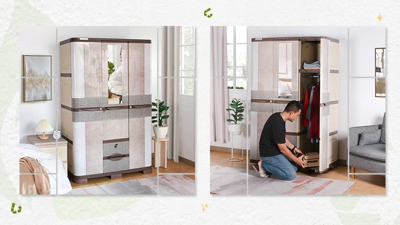 lemari pakaian 2 pintu fabric ramah lingkugan olymplast