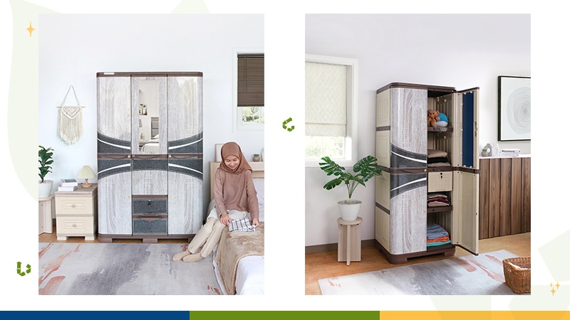 lemari pakaian 2 wood pintu ramah lingkugan olymplast