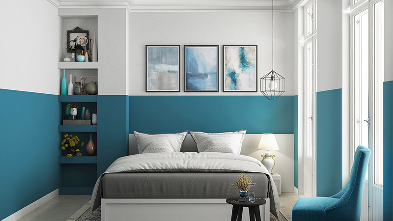 Cat Kamar Tidur 2 Warna Biru Tosca