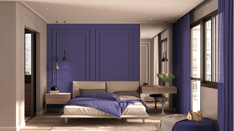 Cat Kamar Tidur 2 Warna Biru Tua