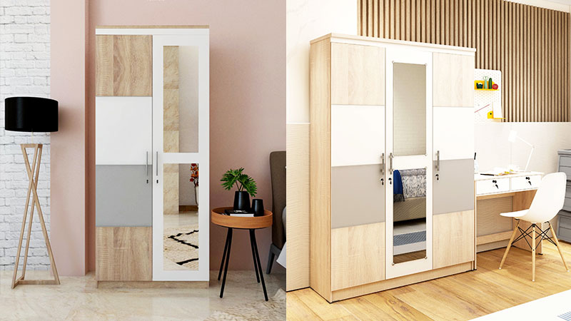 Lemari Pakaian 2/3 Pintu Silver LP Navaro