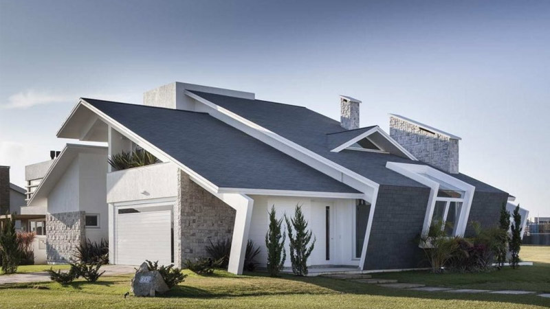 Atap Rumah Modern Desain Menyatu dengan Dindin