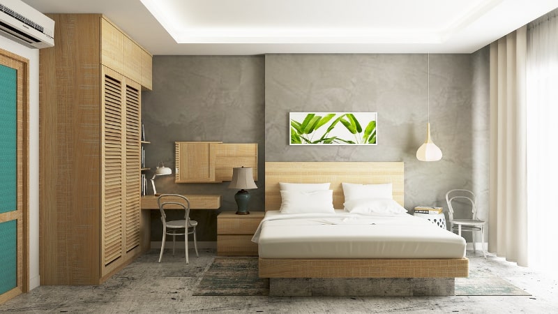 Desain Kamar Tidur Sederhana Bernuansa Coklat-Putih