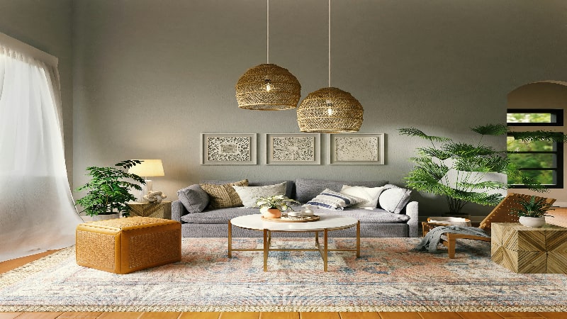Desain Ruang Tamu Minimalis Elegan Bergaya Rustic