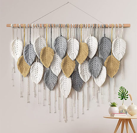 Hiasan Dinding Ruang Tamu Macrame Rotan