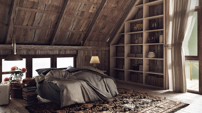 Kamar Tidur Mewah Modern Minimalis Desain Rustic
