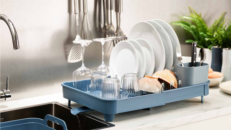 Rak Piring Plastik Minimalis Warna Biru