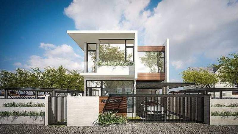 Rumah Minimalis 2 Lantai Cat Warna Soft
