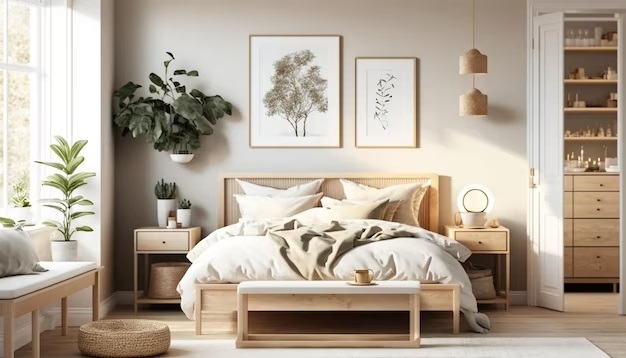 Desain Kamar Tidur Minimalis Ukuran 3x3 Desain Natural Kayu | Gambar: Freepik.com