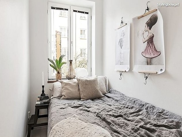 Desain Kamar Tidur Minimalis Ukuran 3x3 Kamar dengan Jendela Besar