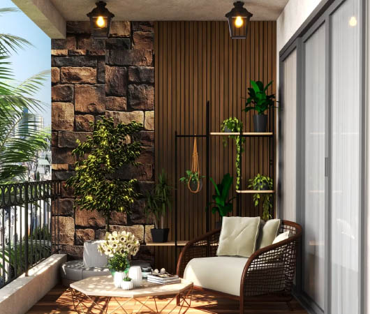 Desain gambar Balkon Bagai Hutan