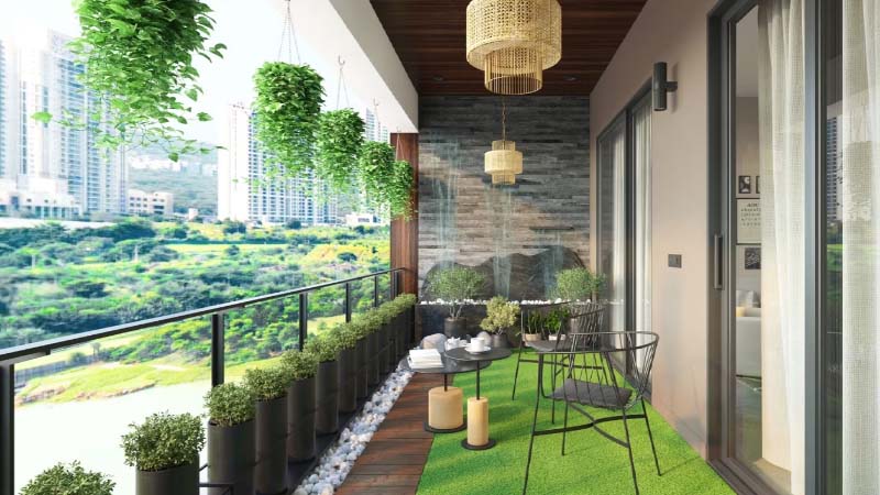 Desain gambar Balkon Kebun Belakang