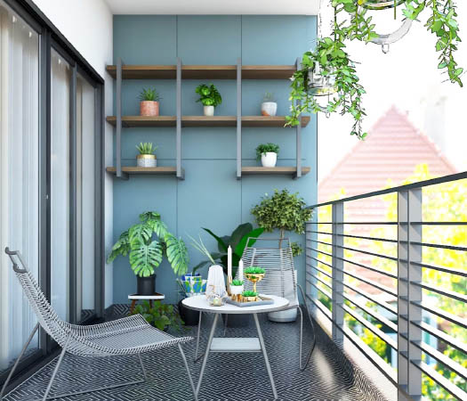 desain Balkon sederhana Tempat Mengopi