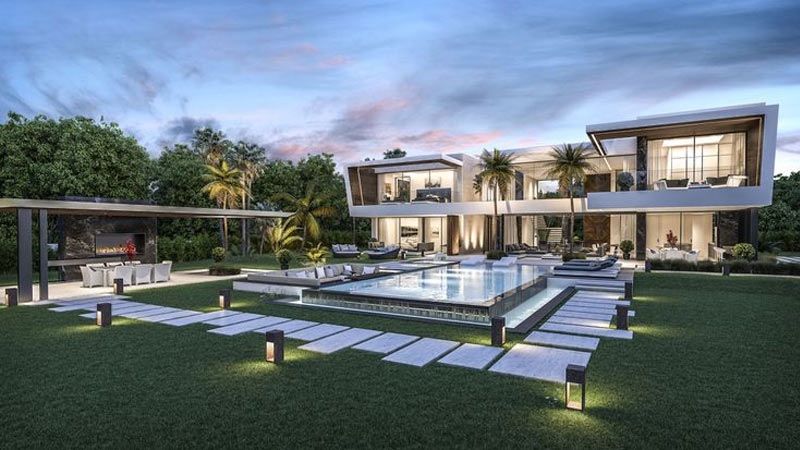 Desain Rumah Besar Mewah Kolam Renang 2 Lantai