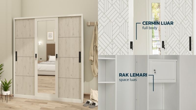 Lemari Motif Kayu Cerah OSWS Arabel