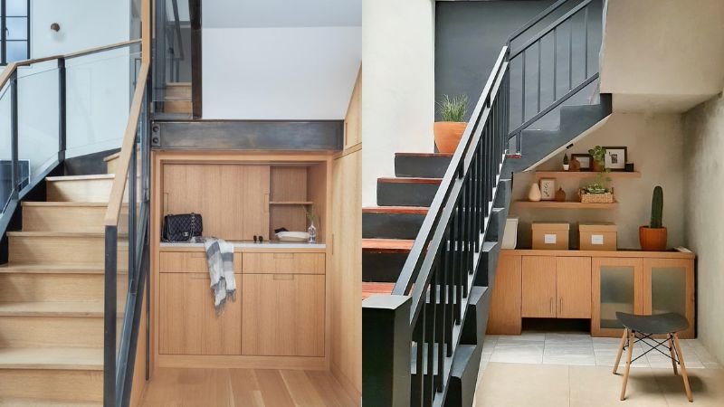 Ruangan Bawah Tangga untuk Tempat Meletakkan Kabinet Penyimpanan