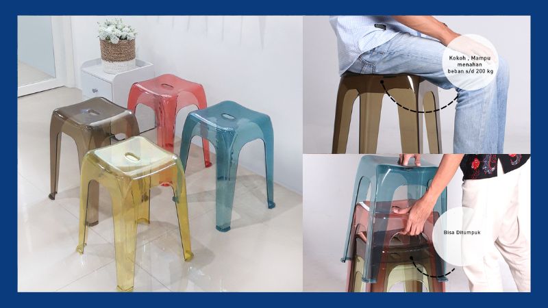 Kursi Plastik Olymplast Crystal Stool