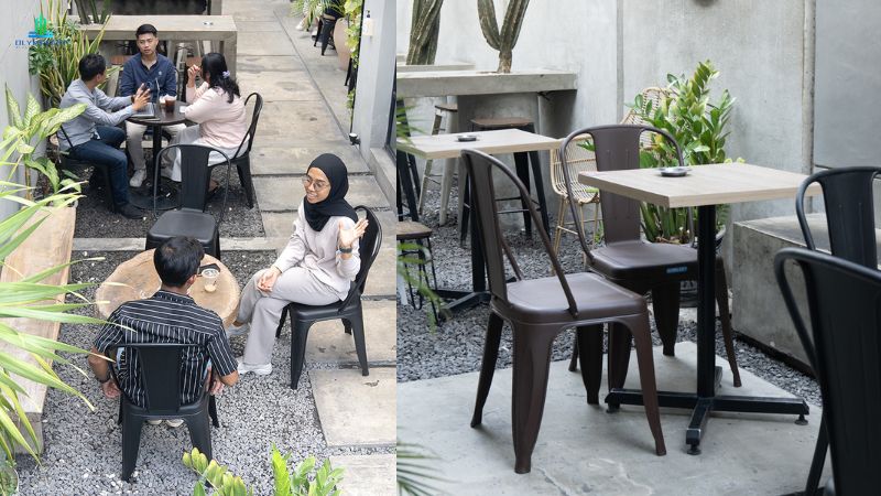 Kursi Plastik Iron Minimalis untuk Cafe-mu