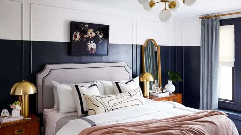 dekorasi kamar estetik dengan Warna Bold Modern