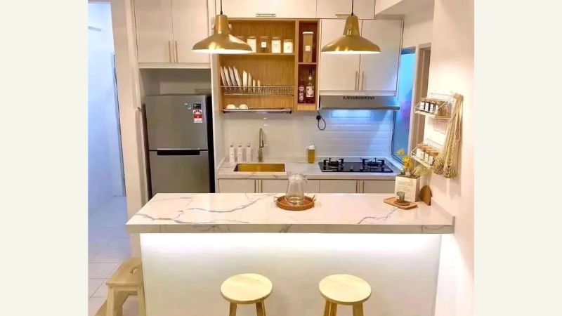 Lampu Warm Tone untuk Dapur Sederhana Di Kampung