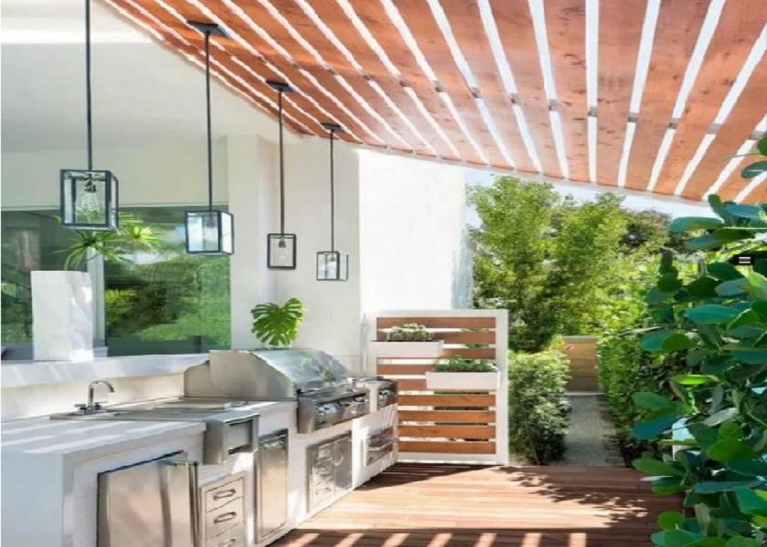 Kanopi Semi-Shaded untuk Dapur Terbuka