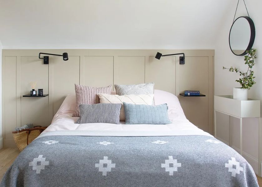 Dekorasi Kamar Minimalis Warna Abu dan Beige