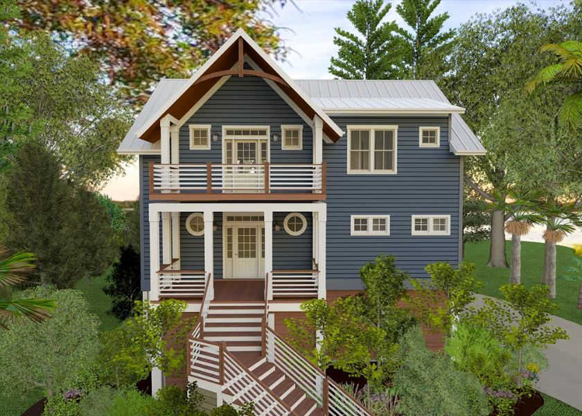 Rumah Panggung Gaya American Townhouse 2 Lantai