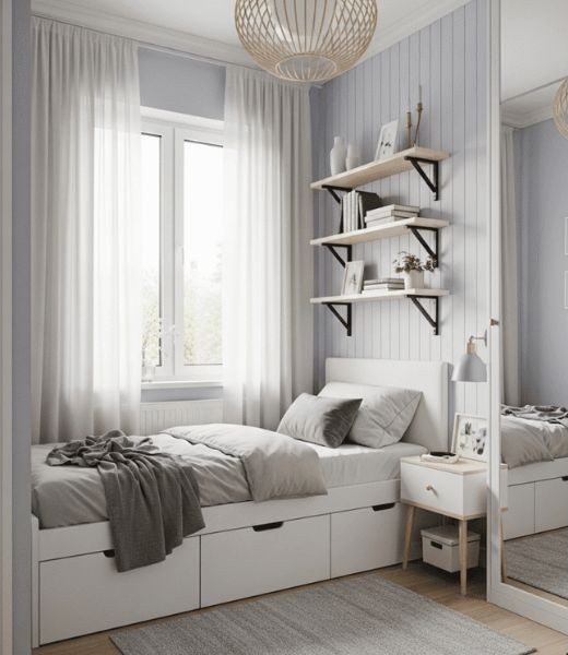 Kamar Tidur Minimalis 2x3 dengan Storage Bed