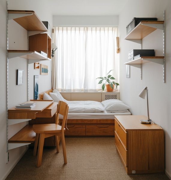 Kamar Tidur Minimalis 2x3 Warna Netral & Lembut