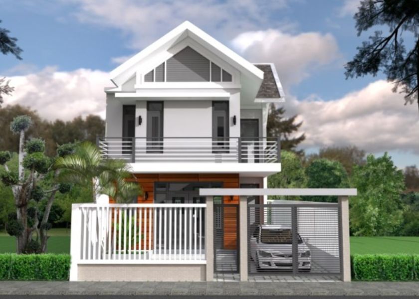 Desain Rumah 2 Lantai dengan Pagar Minimalis