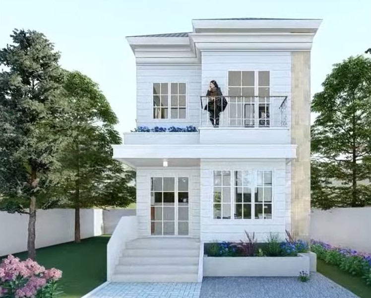 Rumah 2 Lantai dengan Balkon Mini