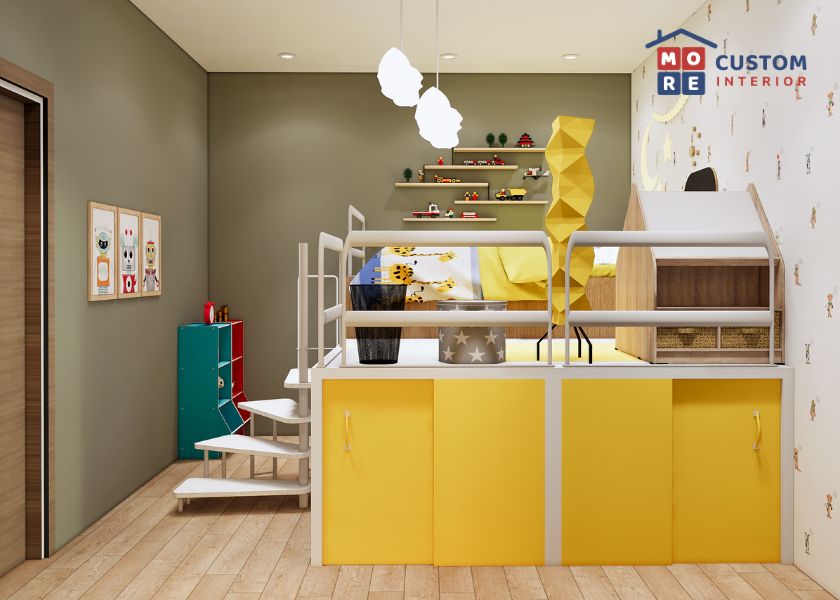 Kamar Anak Minimalis dengan Tempat Tidur Multifungsi